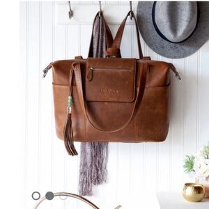Lily Jade Brown Leather Bag/ Diaper bag